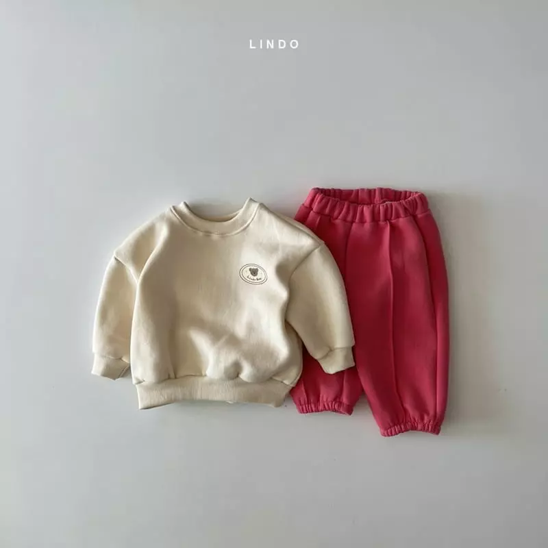 Lindo - Korean Children Fashion - #kidsstore - Bear Fleece Top Bottom Set - 2