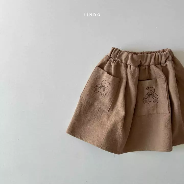 Lindo - Korean Children Fashion - #kidzfashiontrend - Bear Pocket Skirt