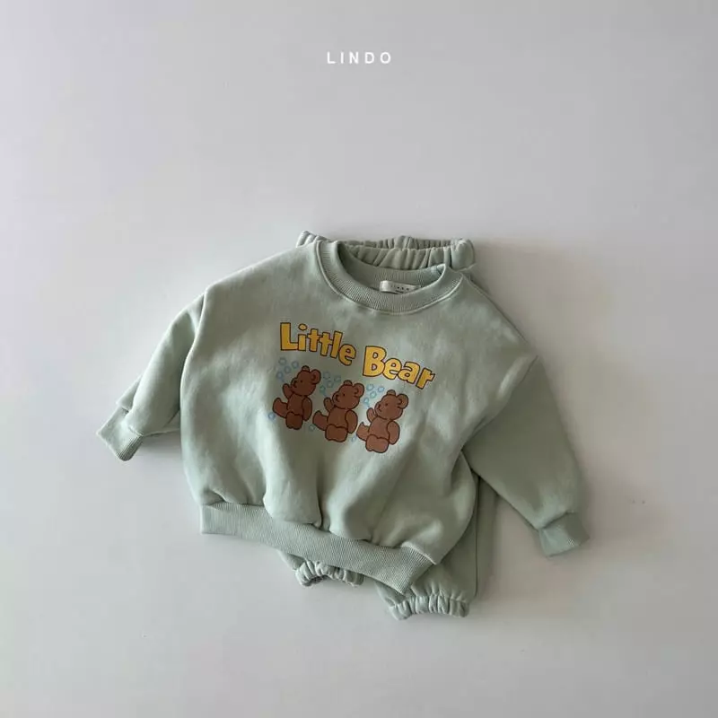 Lindo - Korean Children Fashion - #kidzfashiontrend - Little Bear Fleece Top Bottom Set - 2