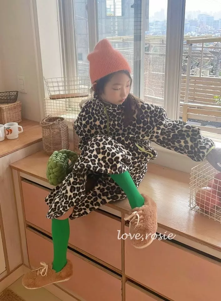 Love Rosie - Korean Children Fashion - #kidsshorts - Sue Sue Polpolis Zip-up Skirt Set Leopard - 2