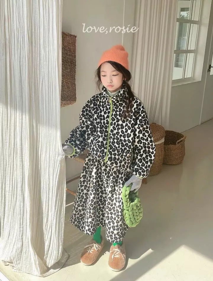 Love Rosie - Korean Children Fashion - #toddlerclothing - Sue Sue Polpolis Zip-up Skirt Set Leopard - 11