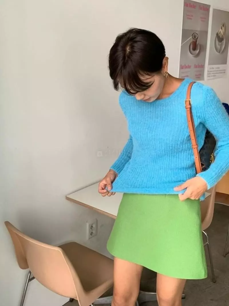 Lovemoment - Korean Women Fashion - #womensfashion - Alpaca Rin Knit Tee - 4
