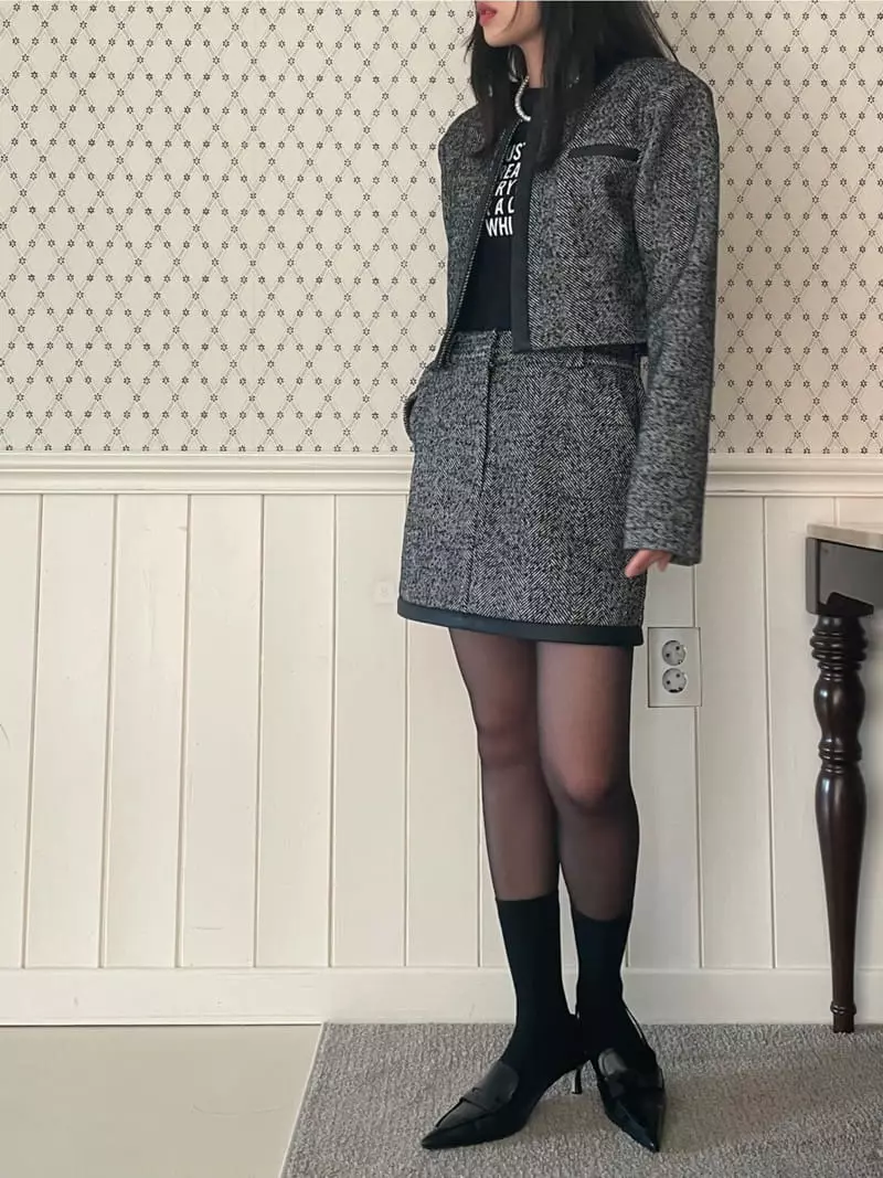 Lovemoment - Korean Women Fashion - #momslook - Herringbone Set - 2