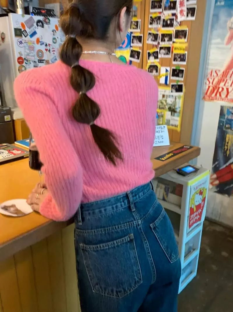 Lovemoment - Korean Women Fashion - #momslook - Love Rib Alpaca Knit Tee - 2