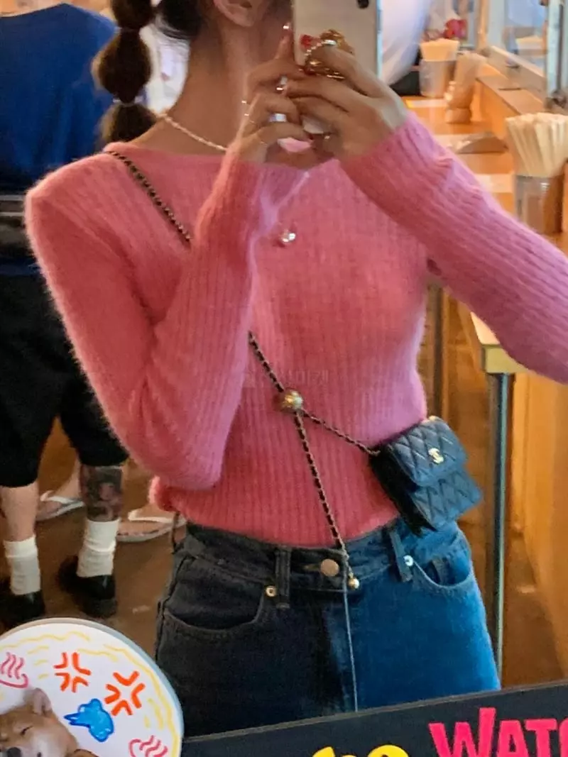 Lovemoment - Korean Women Fashion - #womensfashion - Love Rib Alpaca Knit Tee - 4