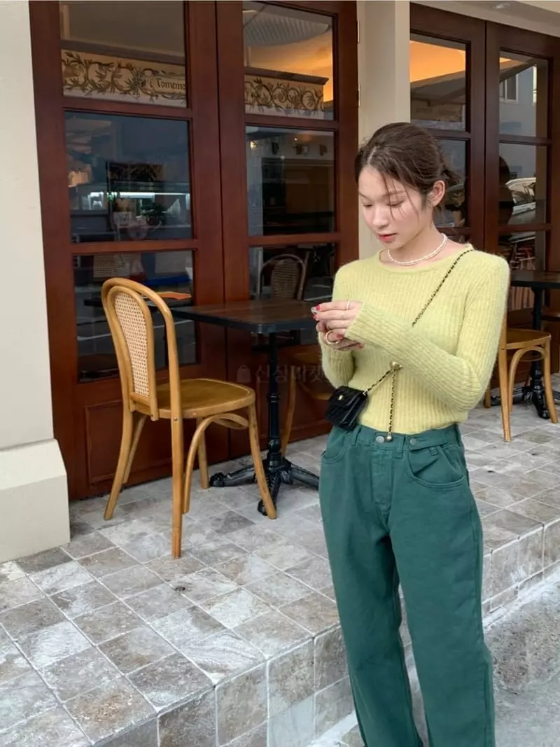 Lovemoment - Korean Women Fashion - #momslook - Love Rib Alpaca Knit Tee - 8