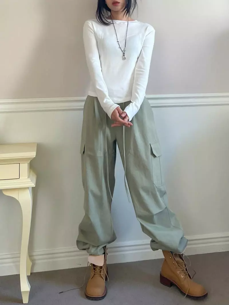 Lovemoment - Korean Women Fashion - #momslook - Rib Stitch Tee - 5