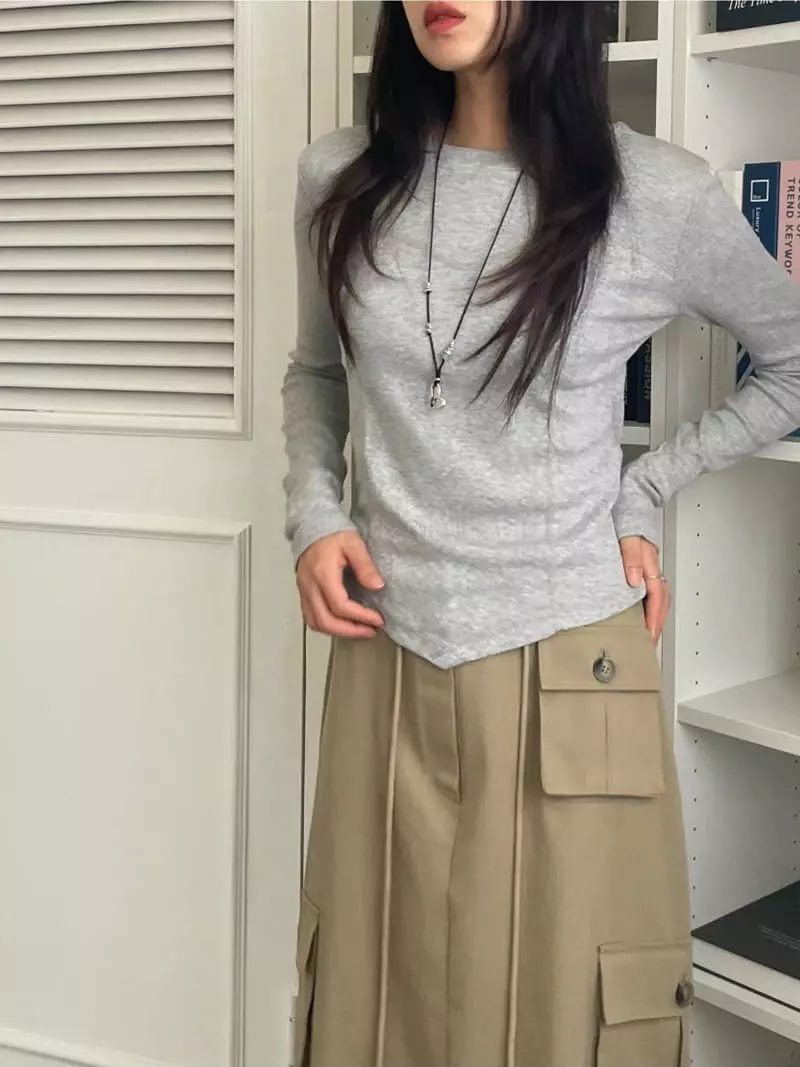 Lovemoment - Korean Women Fashion - #momslook - Stitch Line Tee