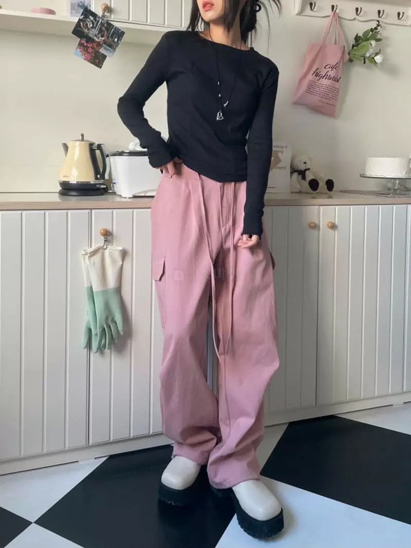 Lovemoment - Korean Women Fashion - #momslook - Stitch Line Tee - 11