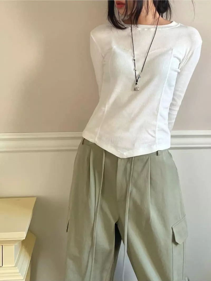 Lovemoment - Korean Women Fashion - #momslook - Stitch Rib tee - 8