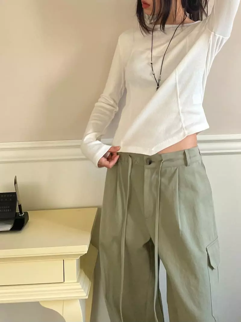 Lovemoment - Korean Women Fashion - #momslook - Stitch Rib tee - 9