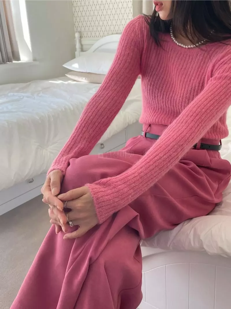 Lovemoment - Korean Women Fashion - #momslook - Love Rib Knit Tee