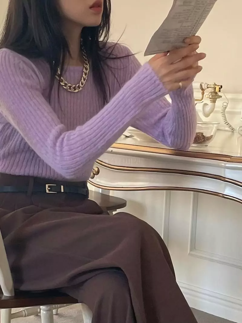 Lovemoment - Korean Women Fashion - #momslook - Love Rib Knit Tee - 8