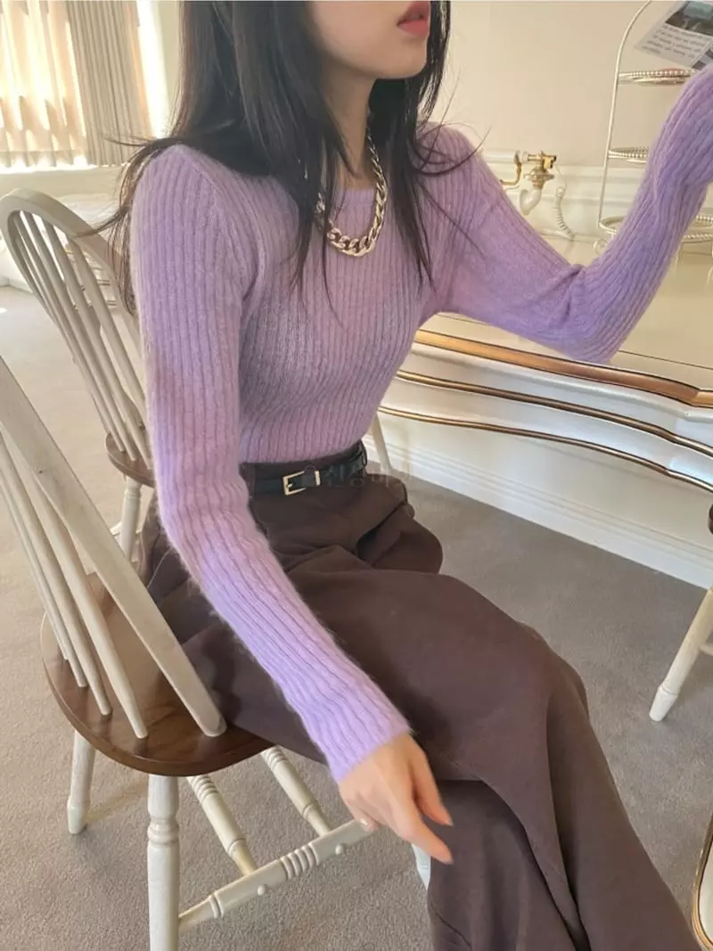 Lovemoment - Korean Women Fashion - #momslook - Love Rib Knit Tee - 9