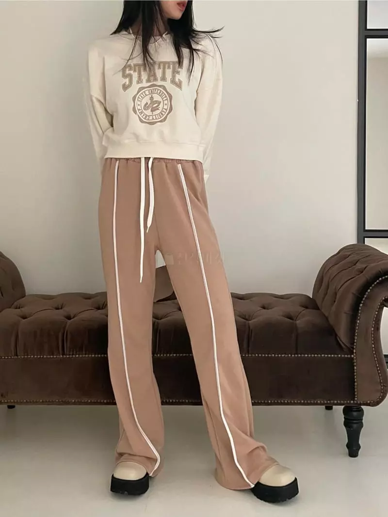 Lovemoment - Korean Women Fashion - #momslook - Track Bootscut Pants - 2