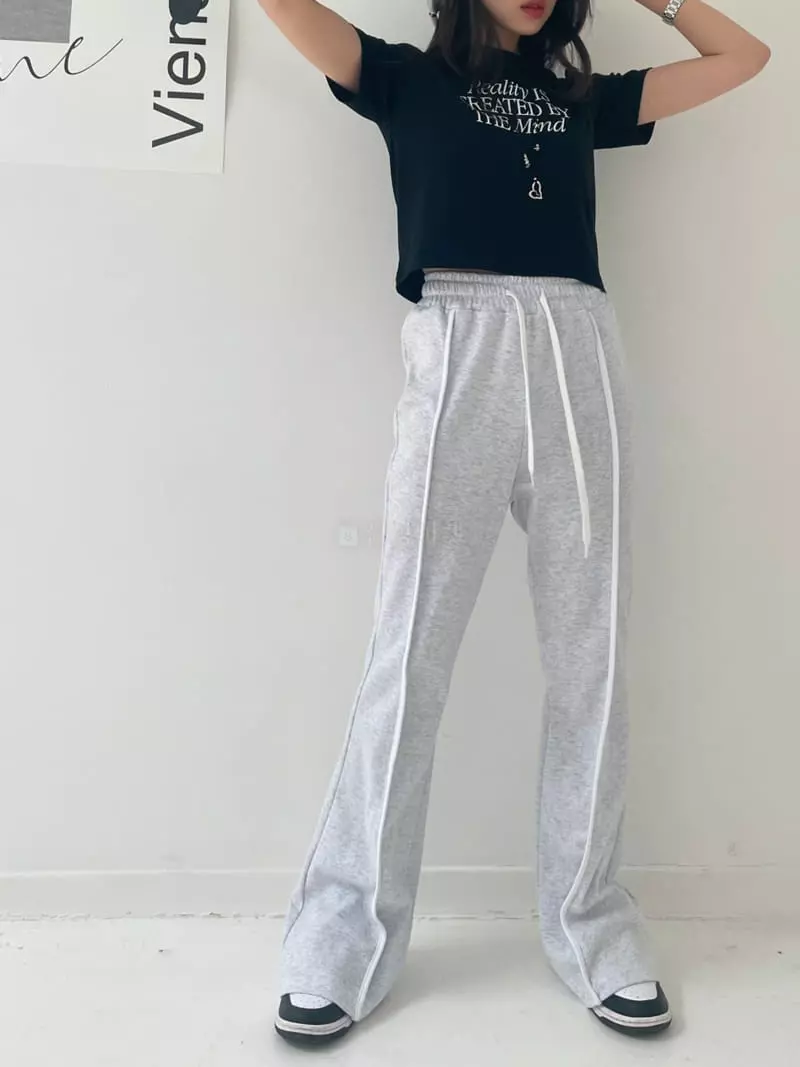 Lovemoment - Korean Women Fashion - #womensfashion - Track Bootscut Pants - 4