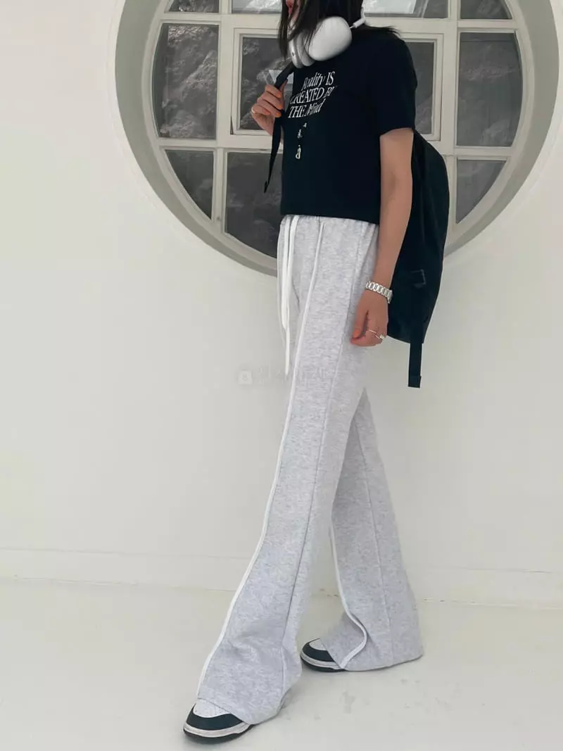 Lovemoment - Korean Women Fashion - #momslook - Track Bootscut Pants - 7