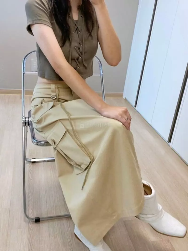 Lovemoment - Korean Women Fashion - #momslook - Vents Cargo Skirt - 7