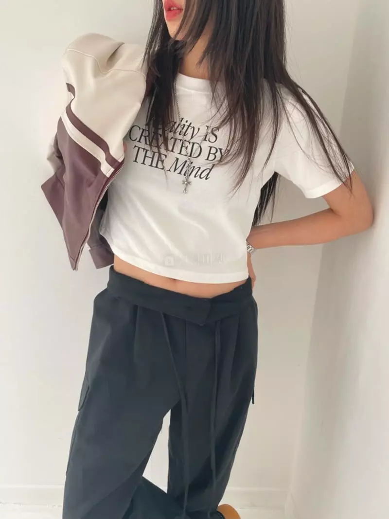 Lovemoment - Korean Women Fashion - #momslook - Ma Crop Tee - 6
