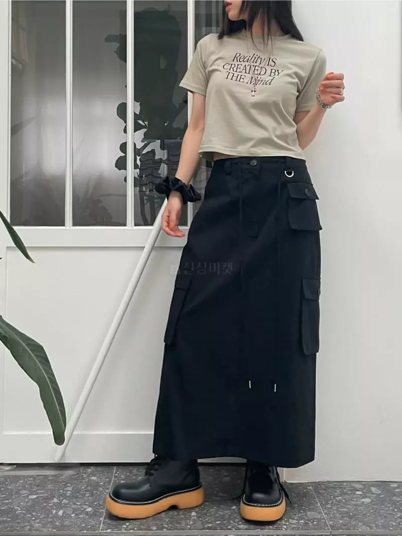 Lovemoment - Korean Women Fashion - #womensfashion - Benjo Long Pocket Skirt - 4