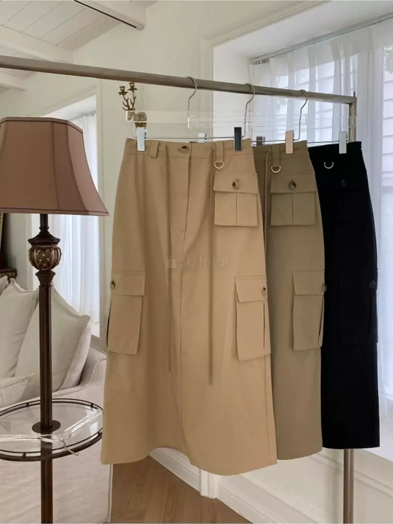 Lovemoment - Korean Women Fashion - #momslook - Benjo Long Pocket Skirt - 6