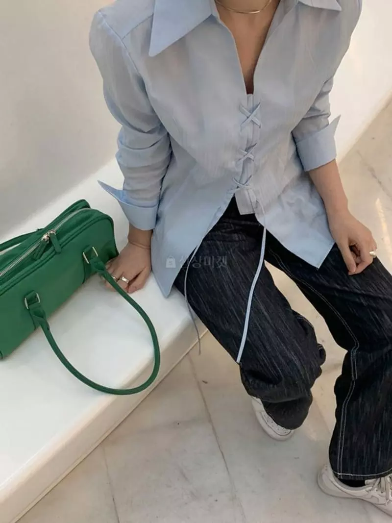 Lovemoment - Korean Women Fashion - #womensfashion - Eyelet Shirt - 4