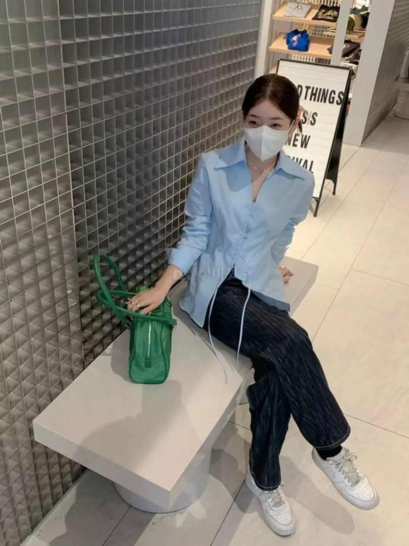 Lovemoment - Korean Women Fashion - #momslook - Eyelet Shirt - 6