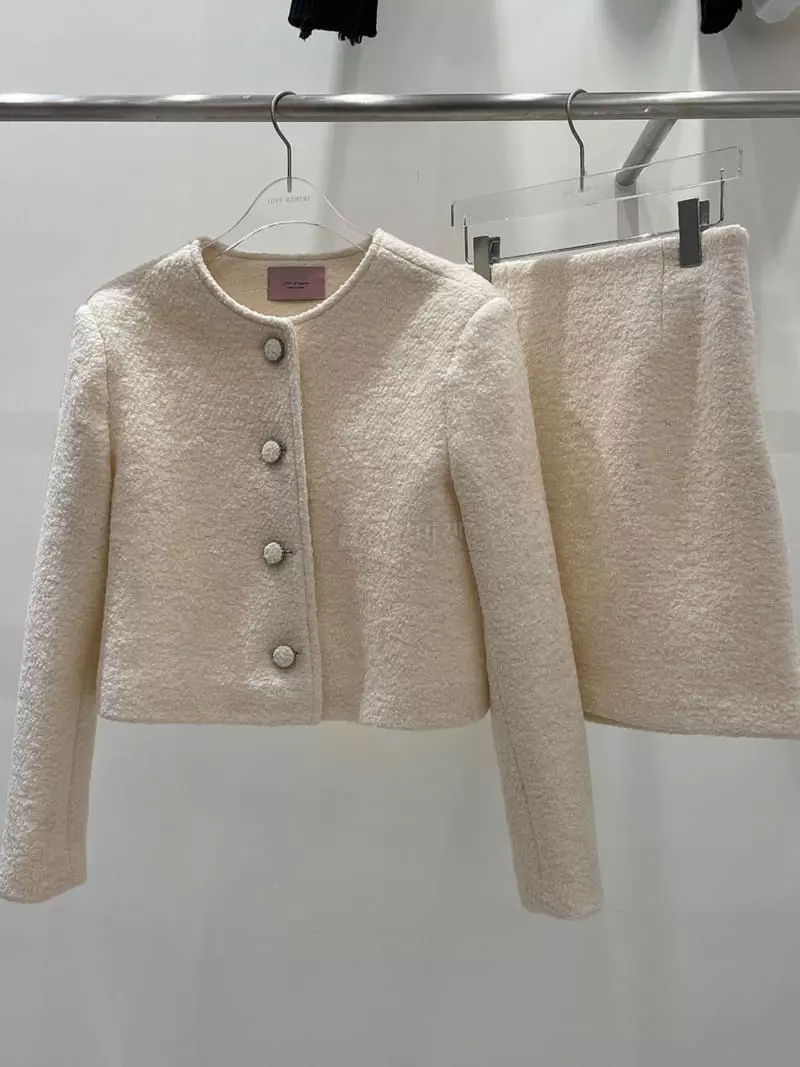 Lovemoment - Korean Women Fashion - #momslook - Terry Crop Set - 2