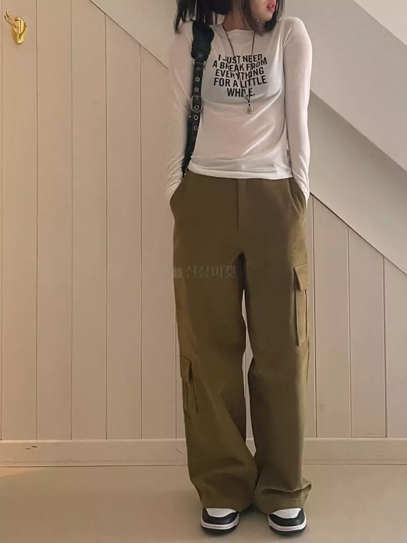 Lovemoment - Korean Women Fashion - #pursuepretty - Rib Cargo Pants - 9