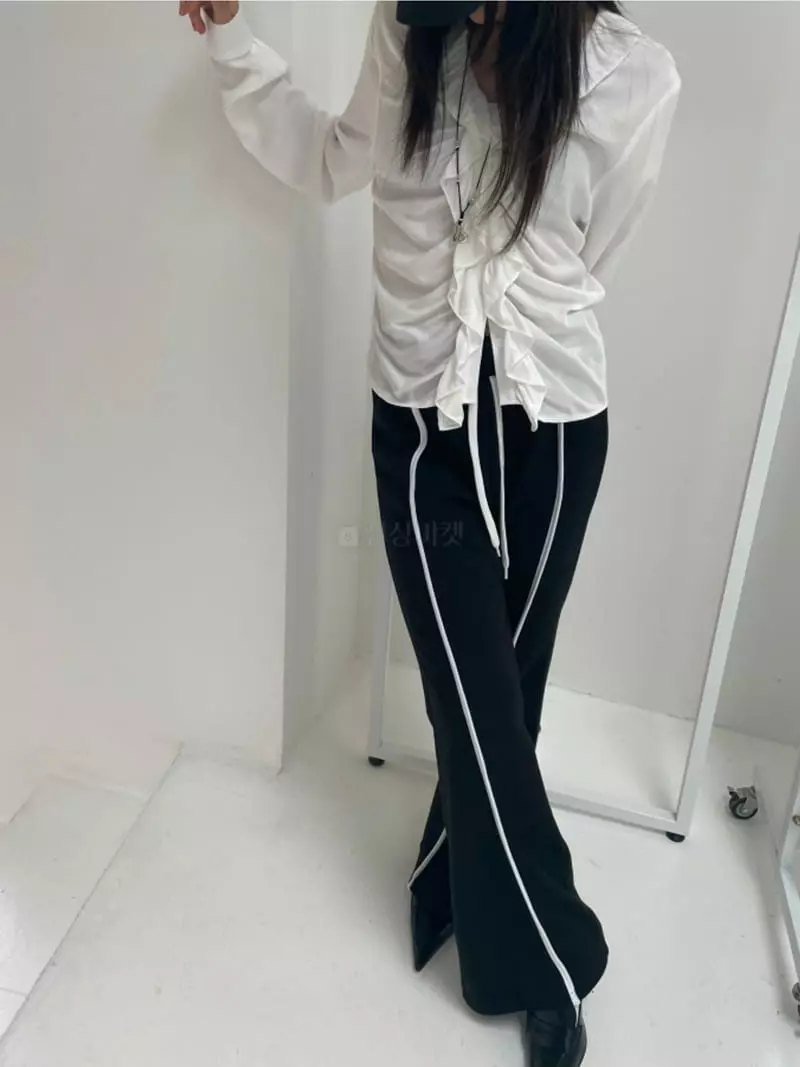 Lovemoment - Korean Women Fashion - #pursuepretty - Track Bootscut Pants - 12