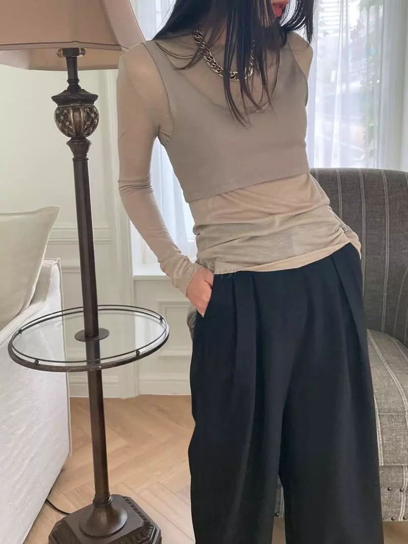 Lovemoment - Korean Women Fashion - #pursuepretty - See Through Layered Set - 6