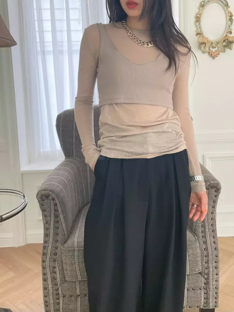 Lovemoment - Korean Women Fashion - #restrostyle - See Through Layered Set - 7