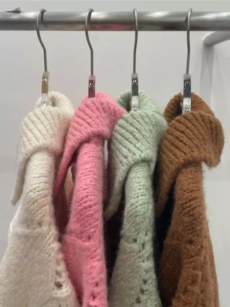 Lovemoment - Korean Women Fashion - #shopsmall - Alpaca Dia Collar Cardigan - 2
