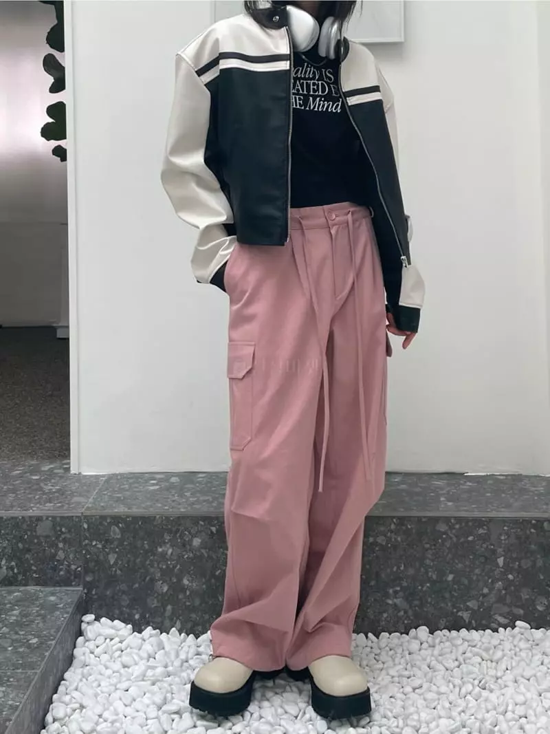 Lovemoment - Korean Women Fashion - #thatsdarling - Leather Biker Jumper - 9