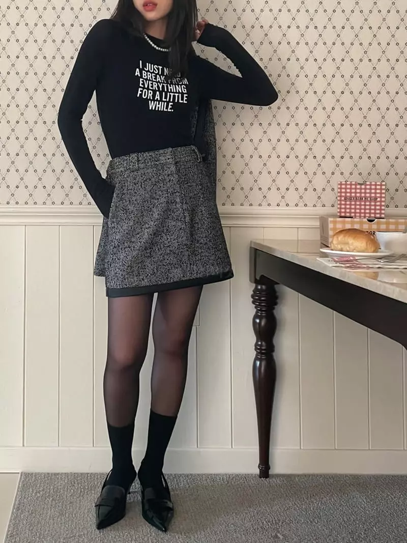 Lovemoment - Korean Women Fashion - #thelittlethings - Herringbone SKirt - 3
