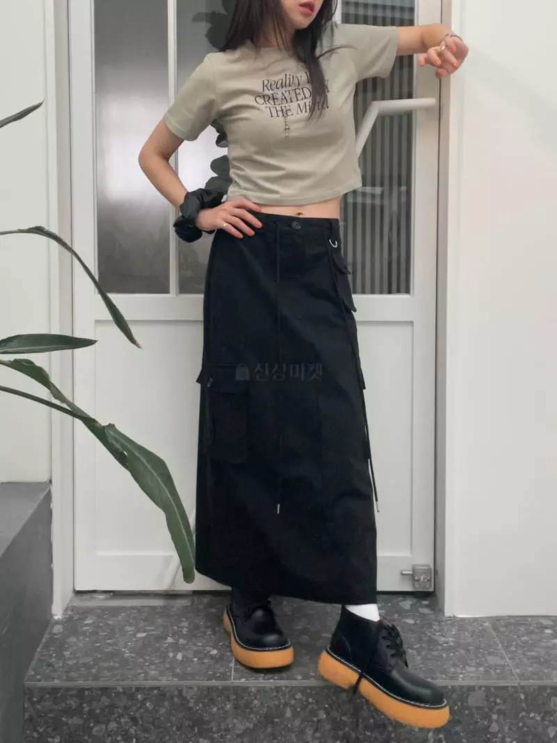 Lovemoment - Korean Women Fashion - #thelittlethings - Benjo Long Pocket Skirt