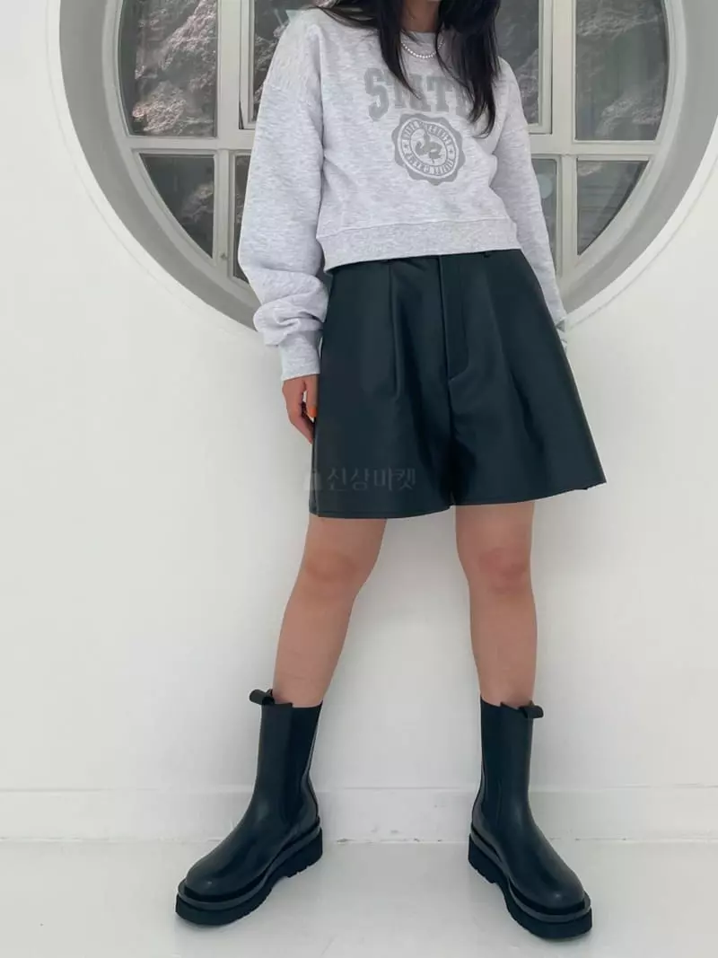 Lovemoment - Korean Women Fashion - #vintageinspired - Pumpkin Leather Shorts - 8