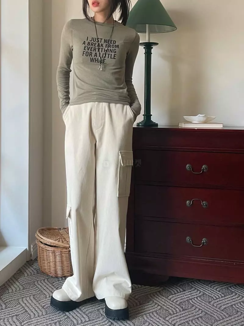 Lovemoment - Korean Women Fashion - #vintageinspired - Rib Pocket Pants - 5