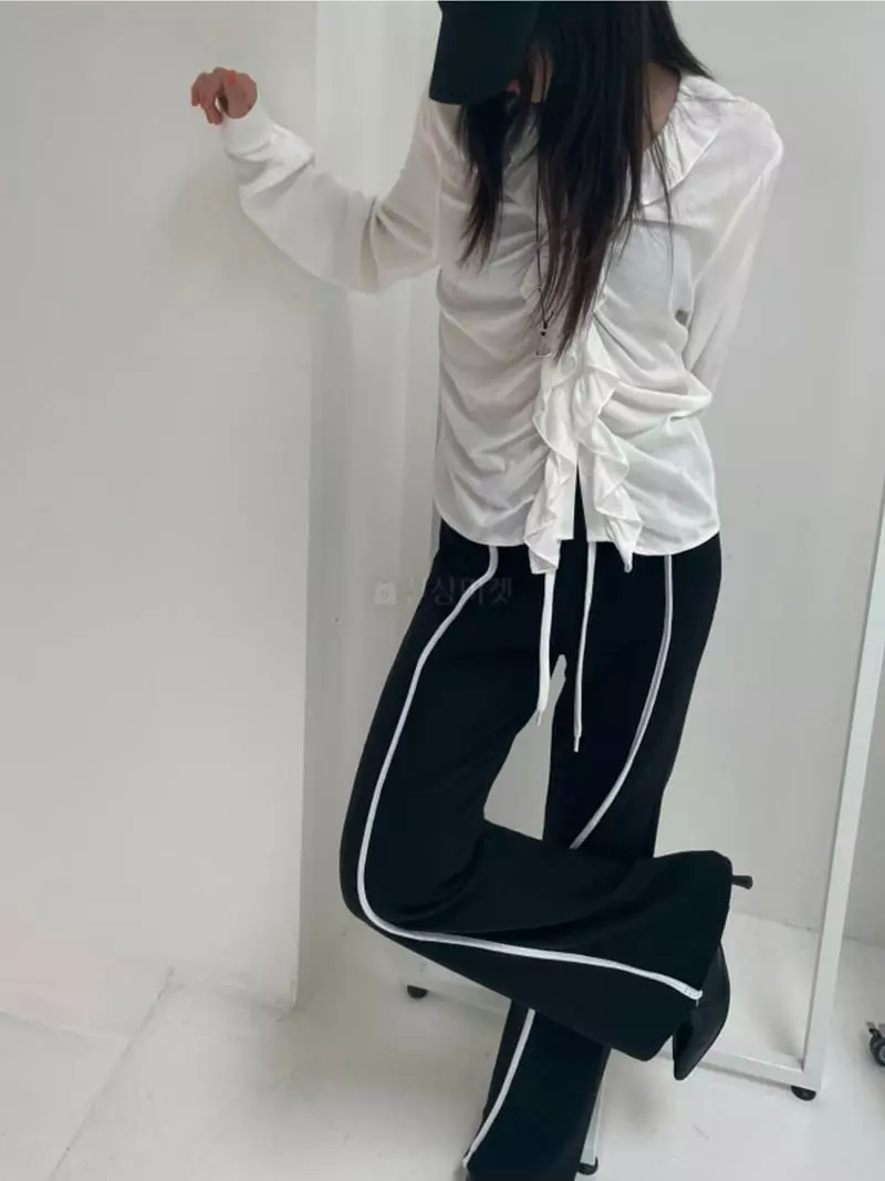 Lovemoment - Korean Women Fashion - #vintageinspired - Track Bootscut Pants - 10