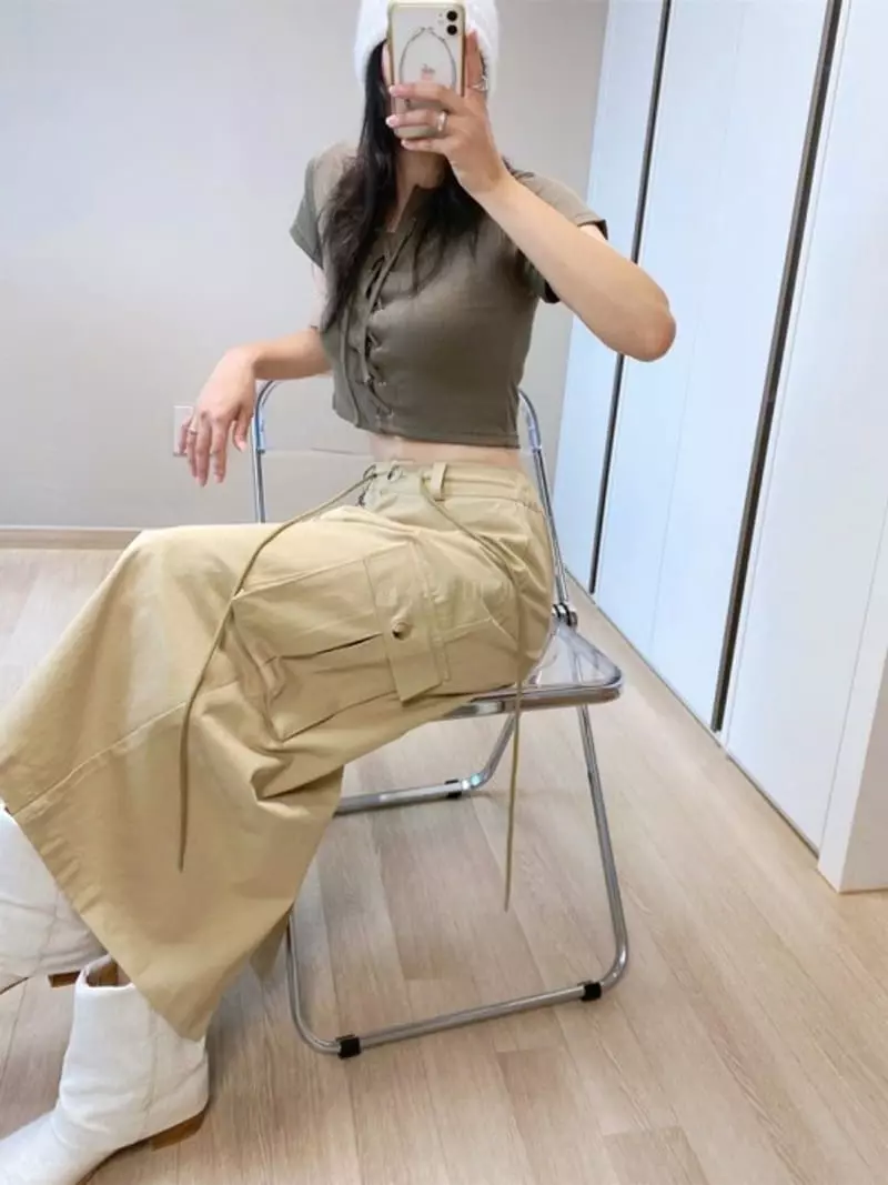 Lovemoment - Korean Women Fashion - #vintageinspired - Vents Cargo Skirt - 9