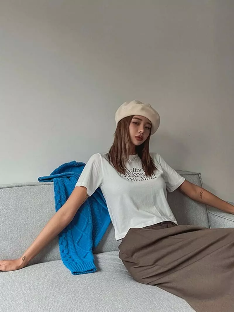 Lovemoment - Korean Women Fashion - #vintagekidsstyle - Ma Crop Tee - 9