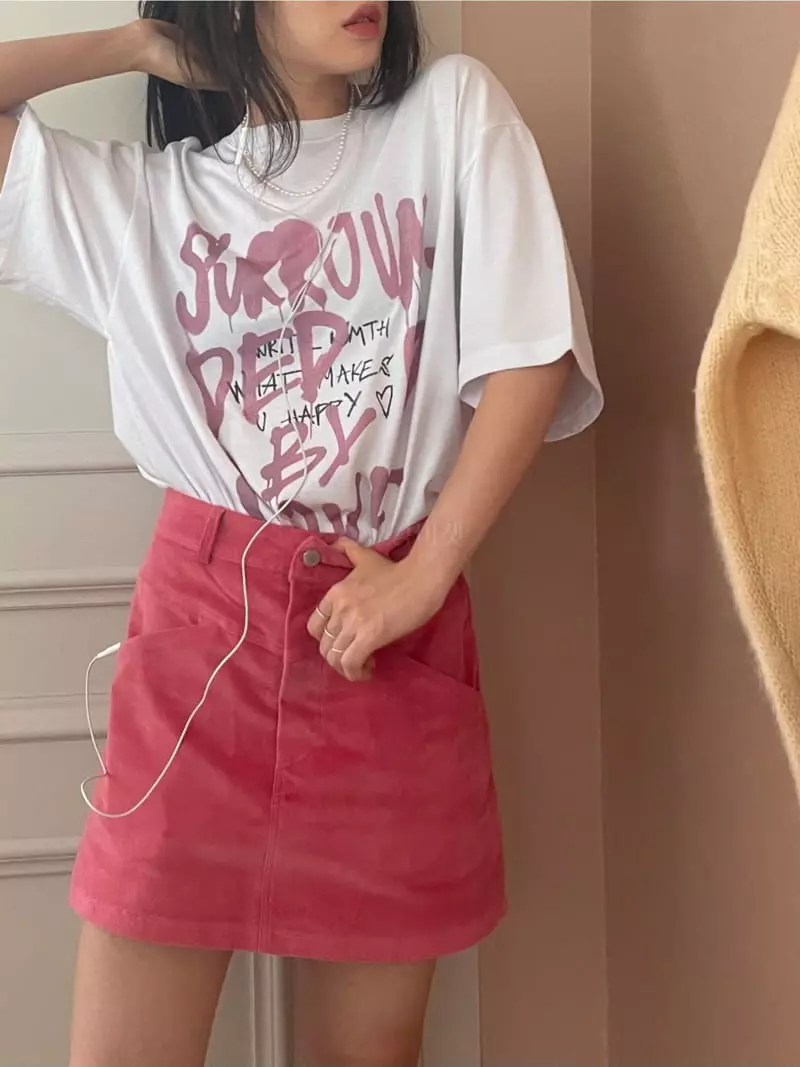 Lovemoment - Korean Women Fashion - #womensfashion - Heart Love Tee - 8