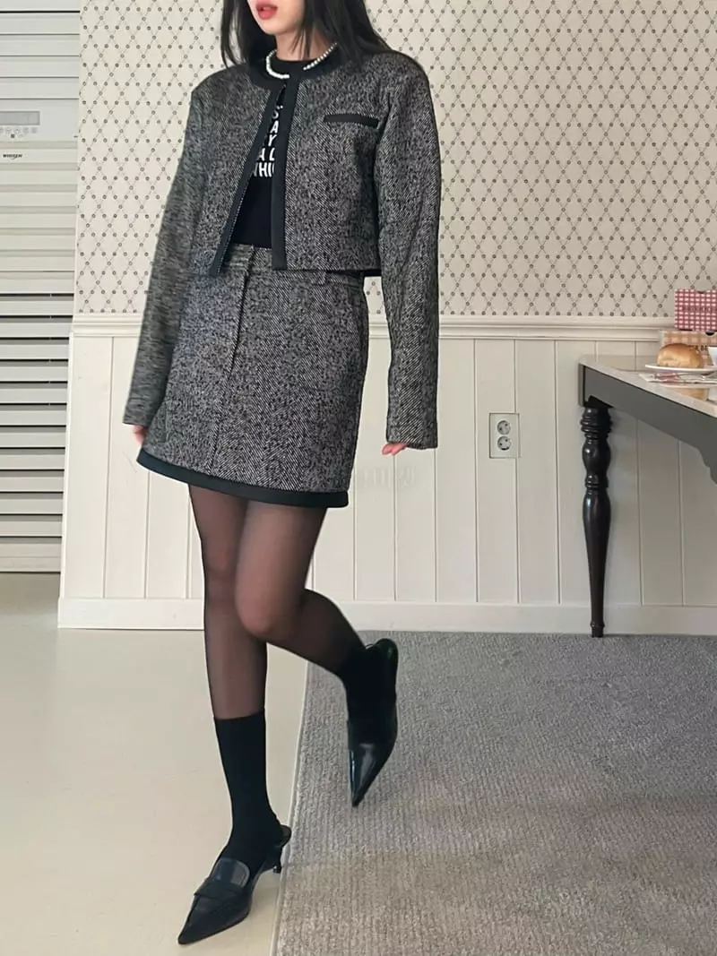 Lovemoment - Korean Women Fashion - #womensfashion - Herringbone SKirt - 11
