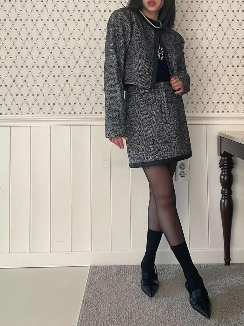 Lovemoment - Korean Women Fashion - #womensfashion - Herringbone SKirt - 5