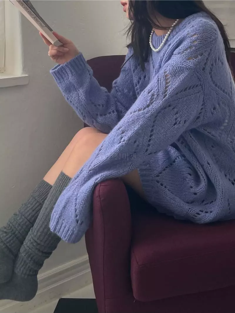 Lovemoment - Korean Women Fashion - #womensfashion - Heart Scsi Knit tee