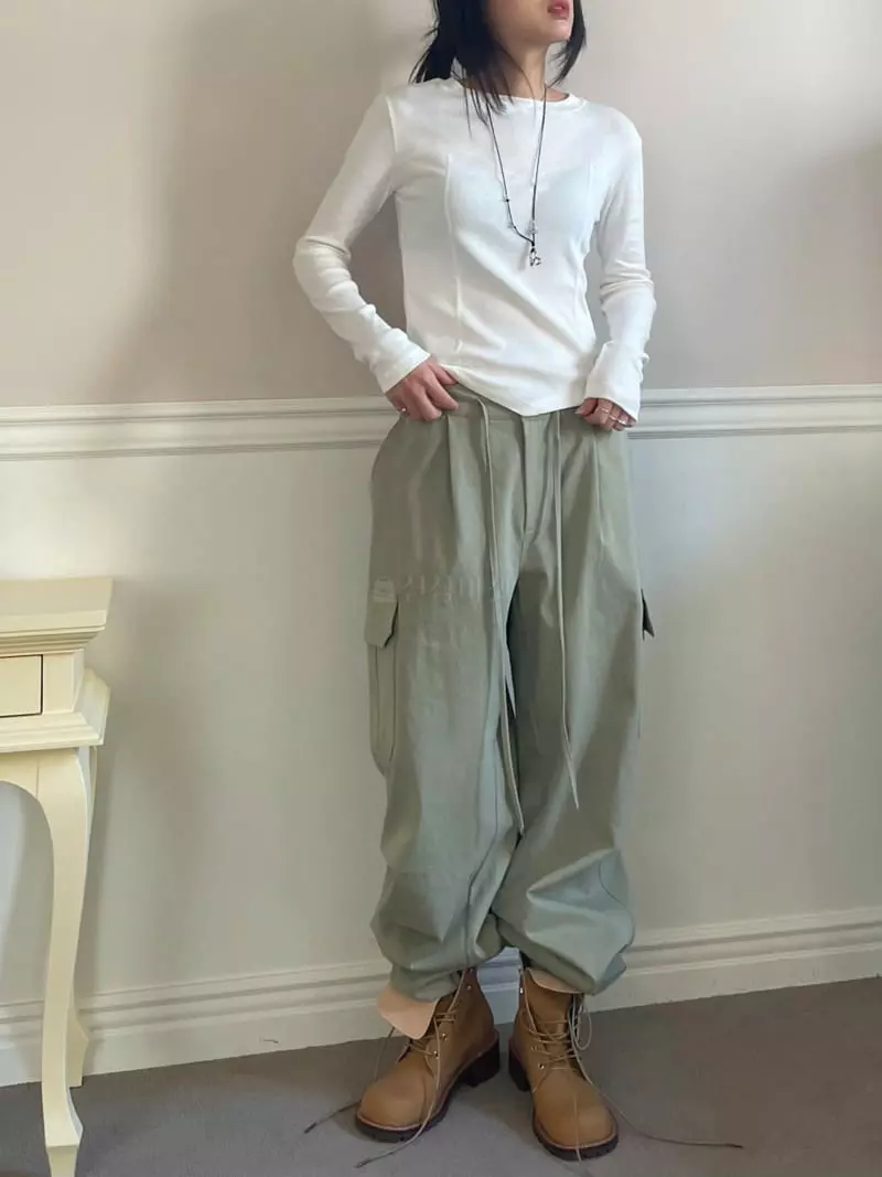 Lovemoment - Korean Women Fashion - #momslook - Rib Stitch Tee - 4