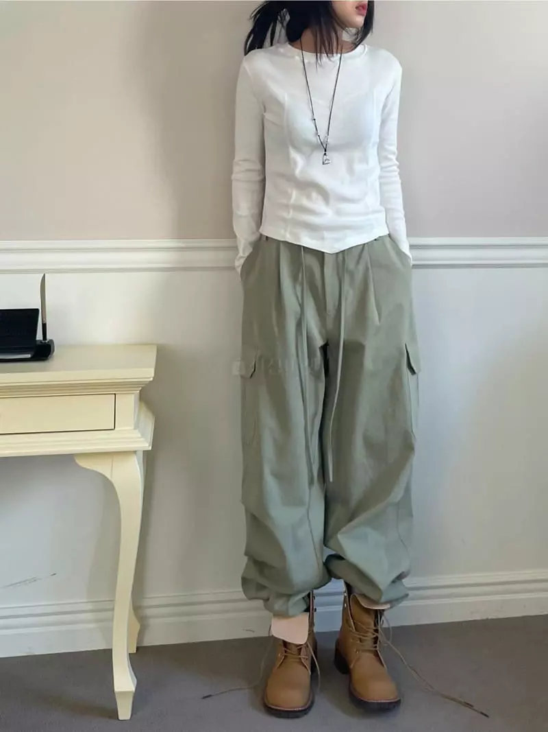 Lovemoment - Korean Women Fashion - #womensfashion - Rib Stitch Tee - 6