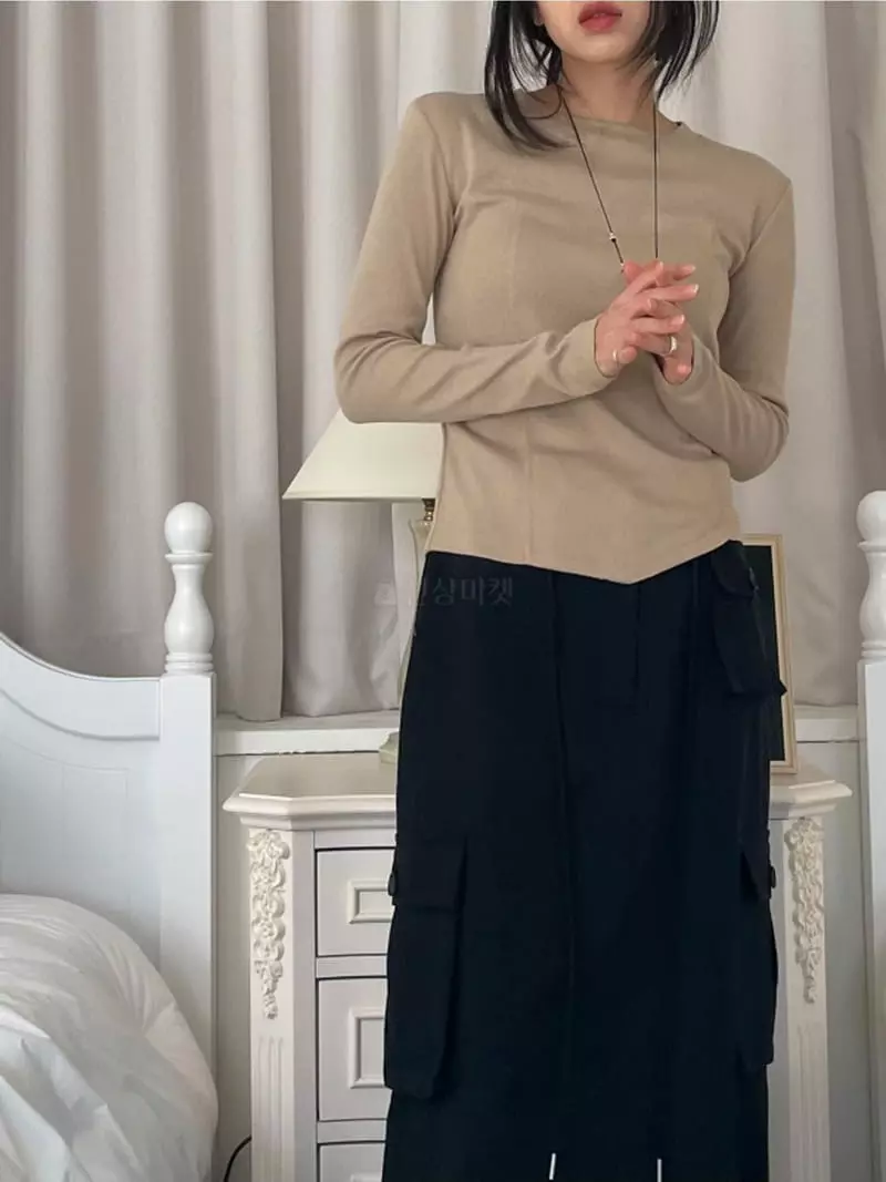 Lovemoment - Korean Women Fashion - #womensfashion - Rib Stitch Tee - 8