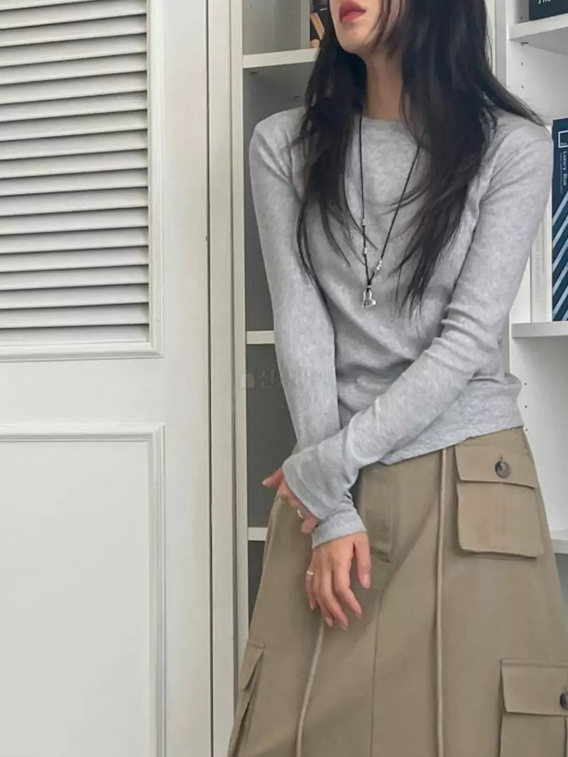 Lovemoment - Korean Women Fashion - #womensfashion - Stitch Line Tee - 2
