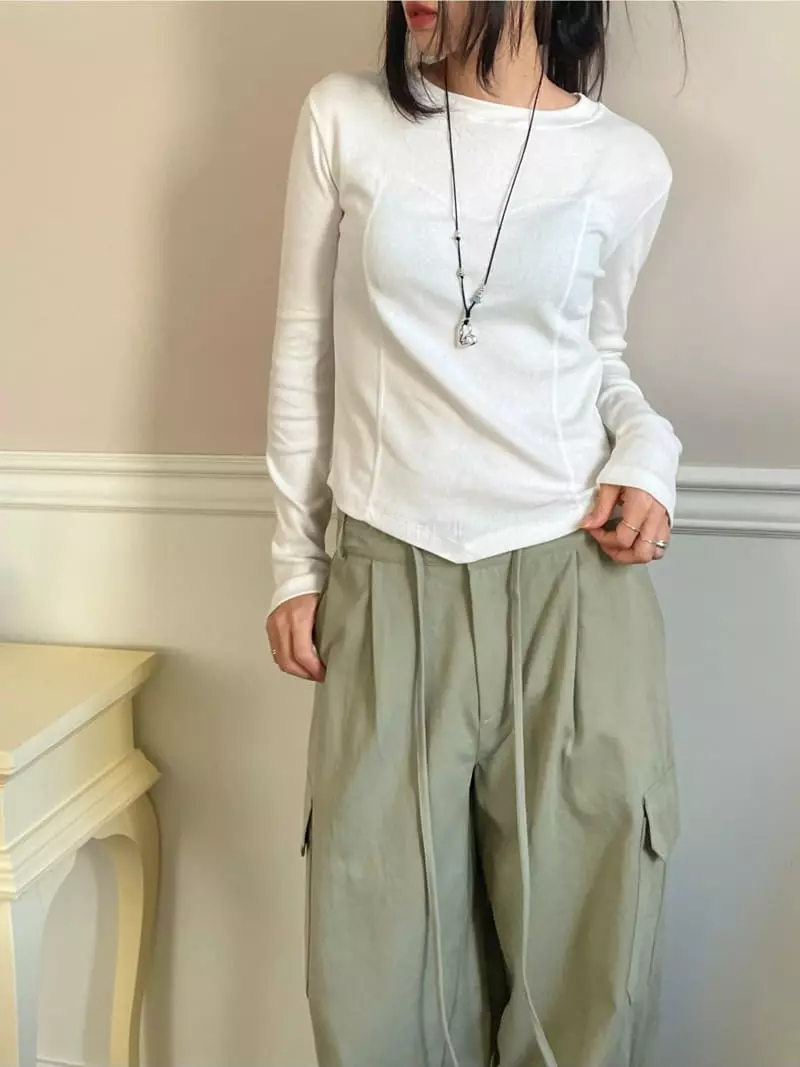 Lovemoment - Korean Women Fashion - #womensfashion - Stitch Rib tee - 11